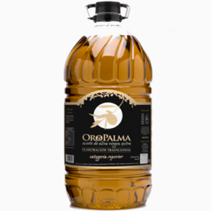 Garrafa de 5L del mejor aceite de oliva virgen extra de Oro Palma. 